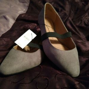 Faux suede flat shoes